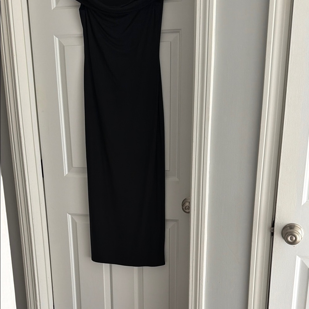 Black Off the Shoulder Maxi Dress